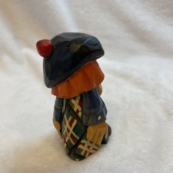 RARE Vintage Donald Corr Carved Scottish Figure Painted Primitive Folk Art 3.5” - Picture 3 of 8
